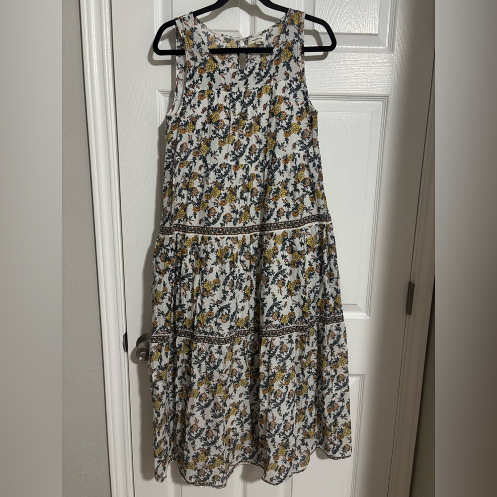 Max Studio Floral Print Maxi Dress - Cream and Yellow